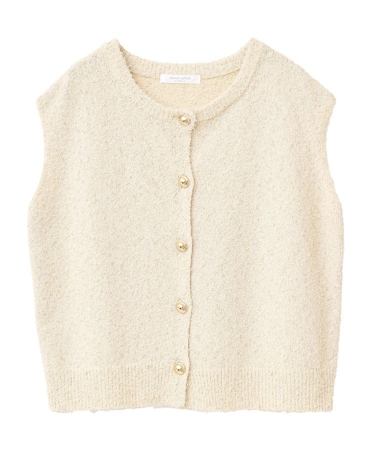 Green Parks「ツィード風金釦ニットベスト」|ベスト・ジレ|