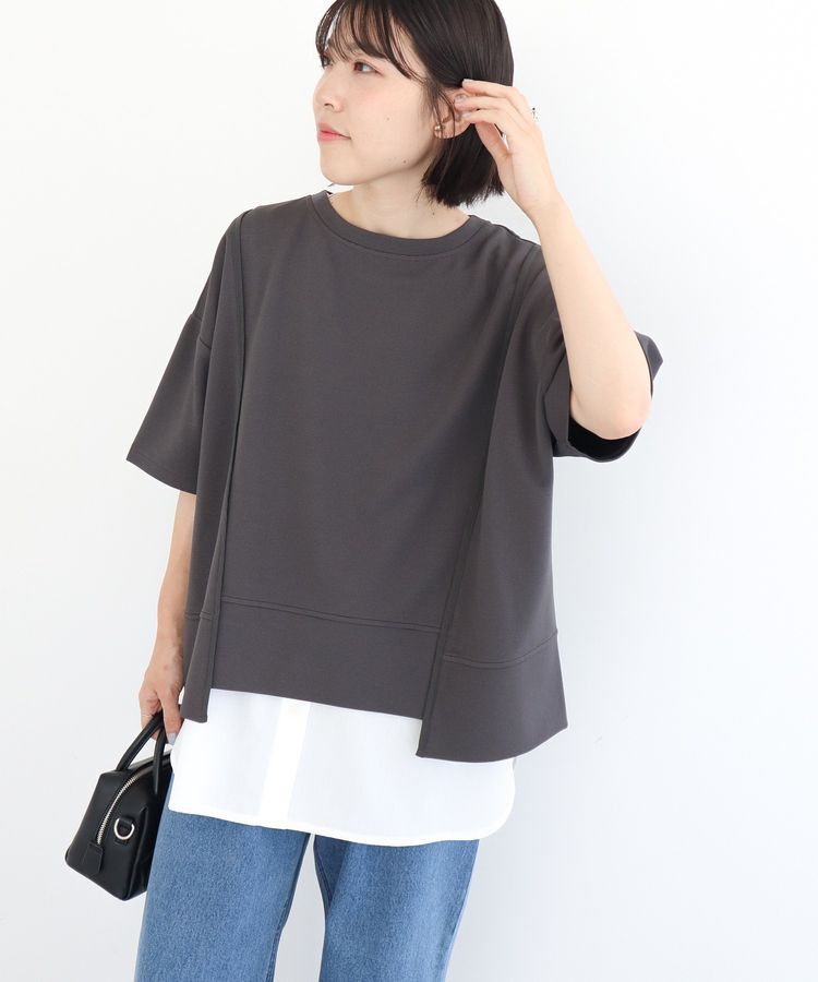 Green Parks「テープパイピングリップルプルオーバー」|Tシャツ・カットソー|Gray