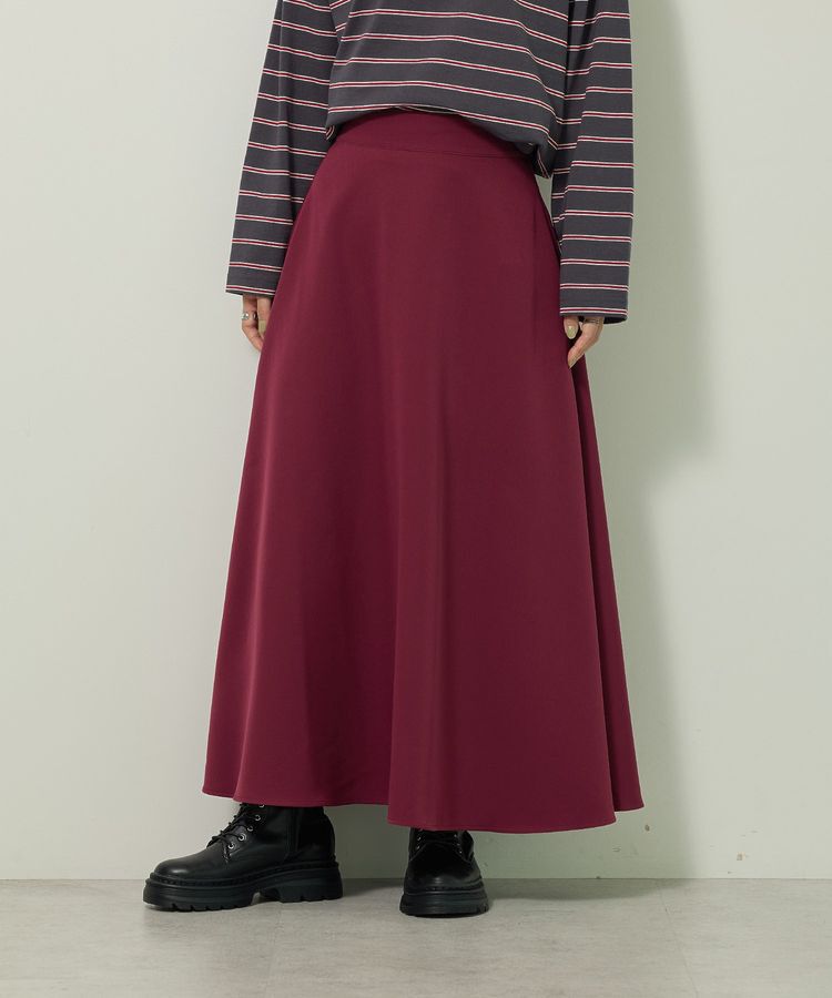 Green Parks「・swing by ロングフレアスカート」|フレア|Bordeaux