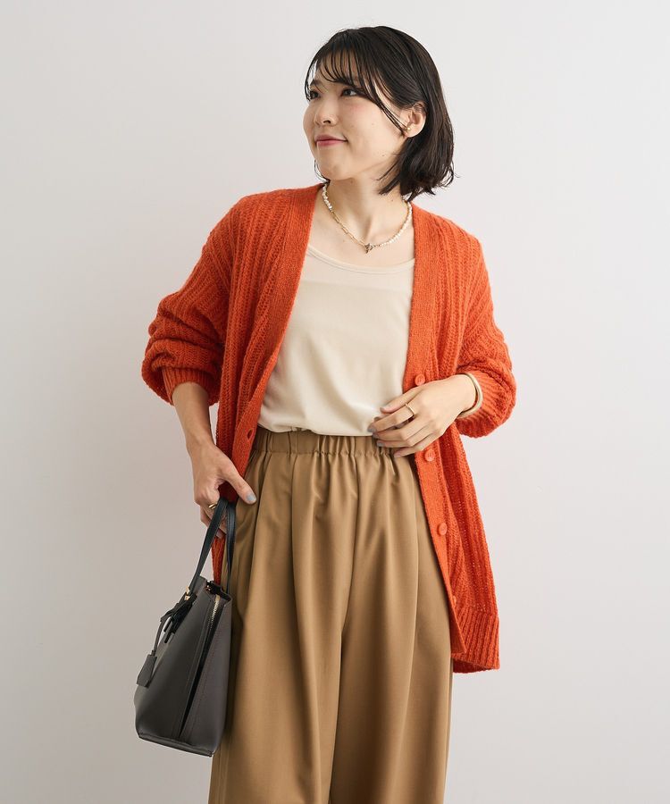 Green Parks「シアーニットVネックカーディガン」|カーディガン|