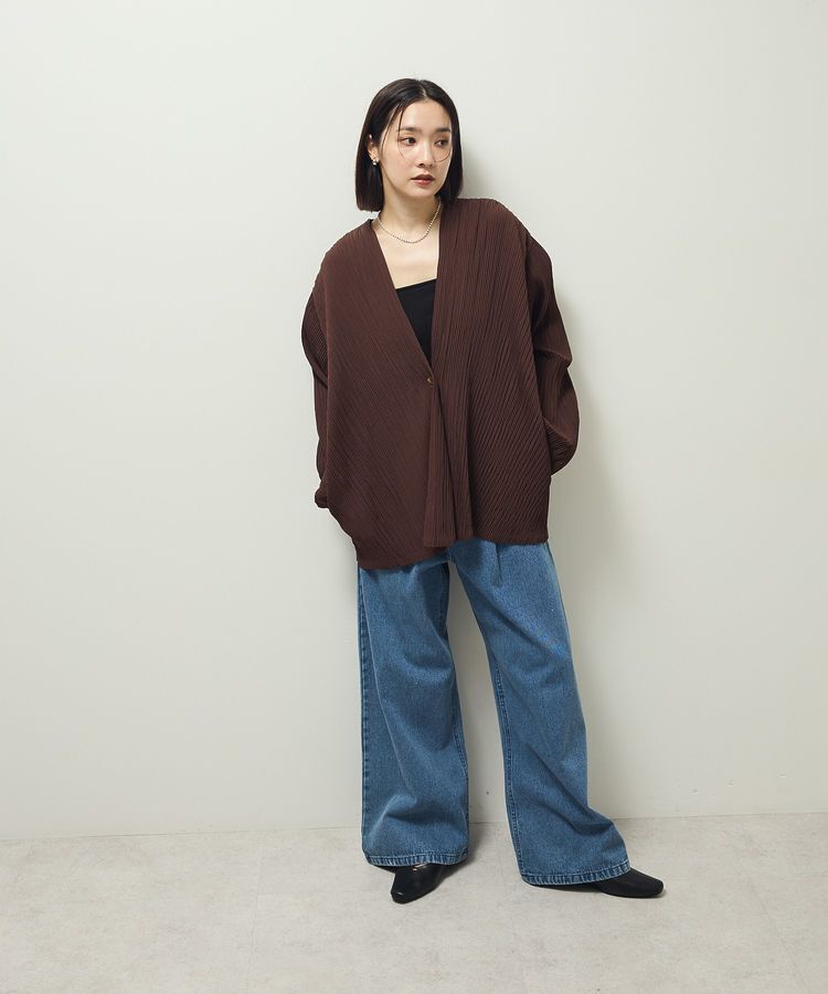 Green Parks「・ELENCARE DUE プリーツノーカラージャケット」|テーラードジャケット|