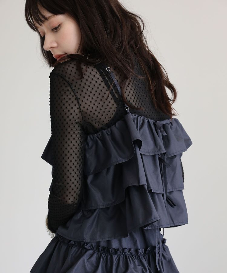 Green Parks「・SUGAR SPOON レザーライクティアードキャミ」|ベスト・ジレ|