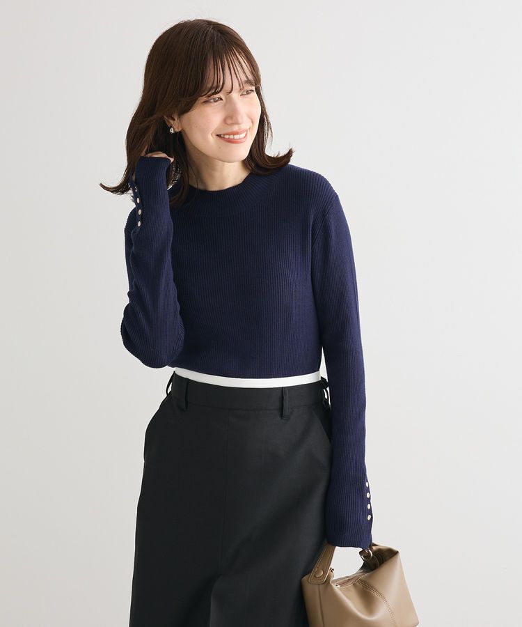 Green Parks「袖口金釦リブニットプルオーバー」|ニット・セーター|