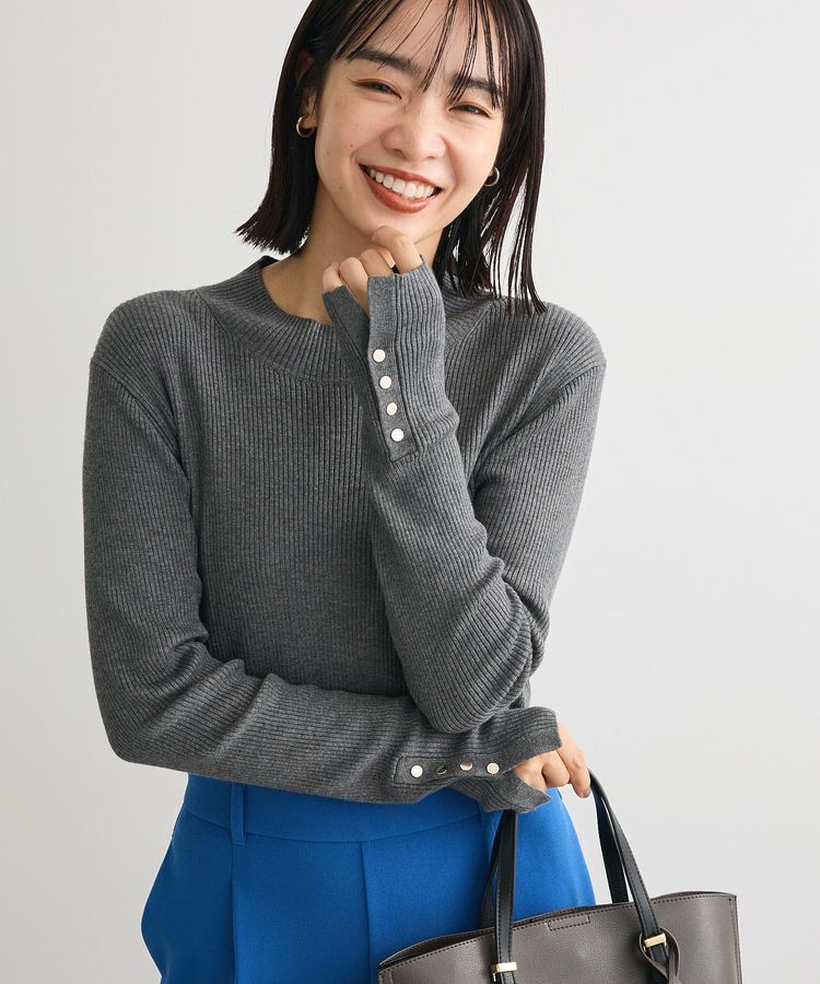 Green Parks「袖口金釦リブニットプルオーバー」|ニット・セーター|