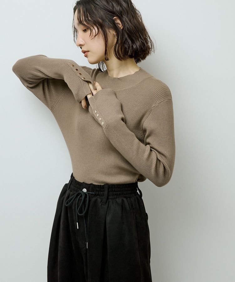 Green Parks「袖口金釦リブニットプルオーバー」|ニット・セーター|