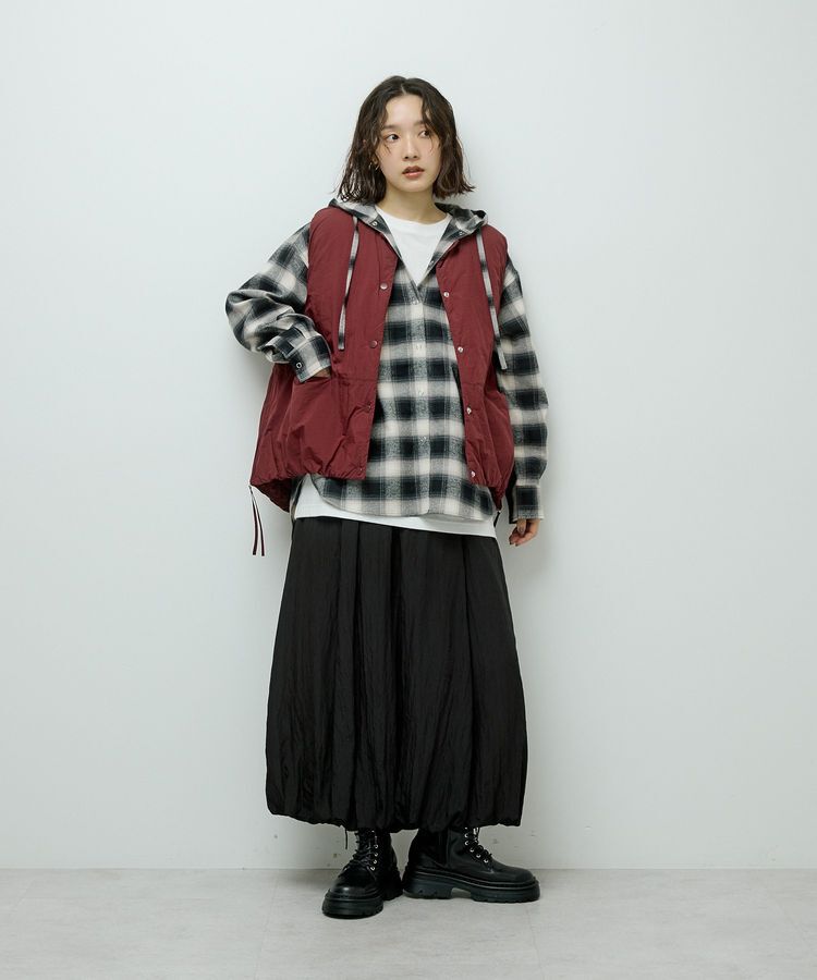 Green Parks「微光沢サテンバルーンスカート」|スカート|