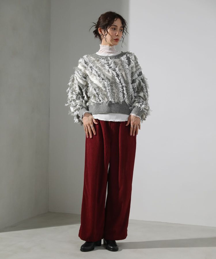 Green Parks「・ELENCARE DUE フリンジジャカードニット」|ニット・セーター|