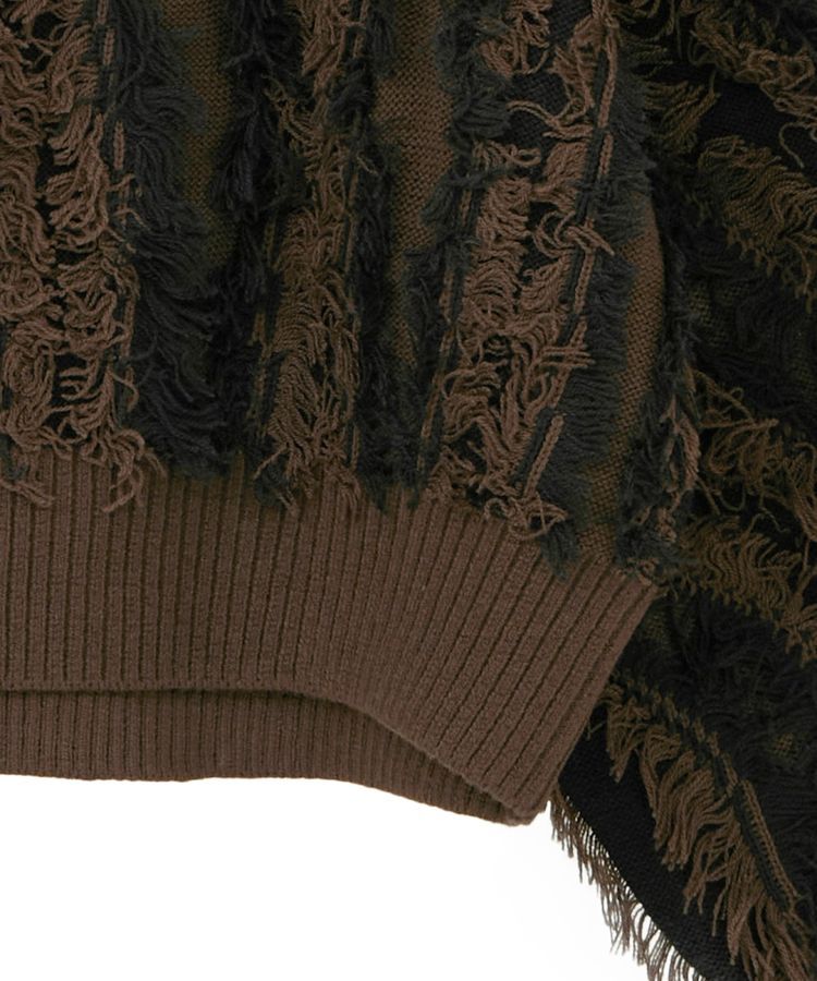 Green Parks「・ELENCARE DUE フリンジジャカードニット」|ニット・セーター|