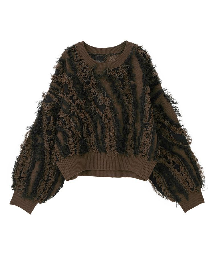 Green Parks「・ELENCARE DUE フリンジジャカードニット」|ニット・セーター|