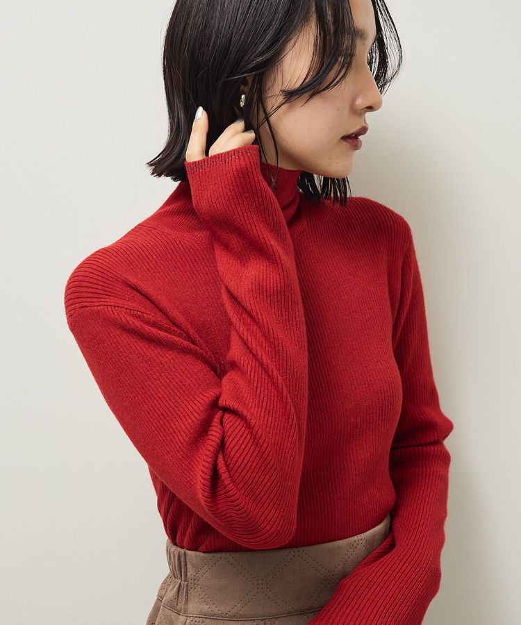 Green Parks「チクチクしないリブタートルニットプルオーバー」|ニット・セーター|