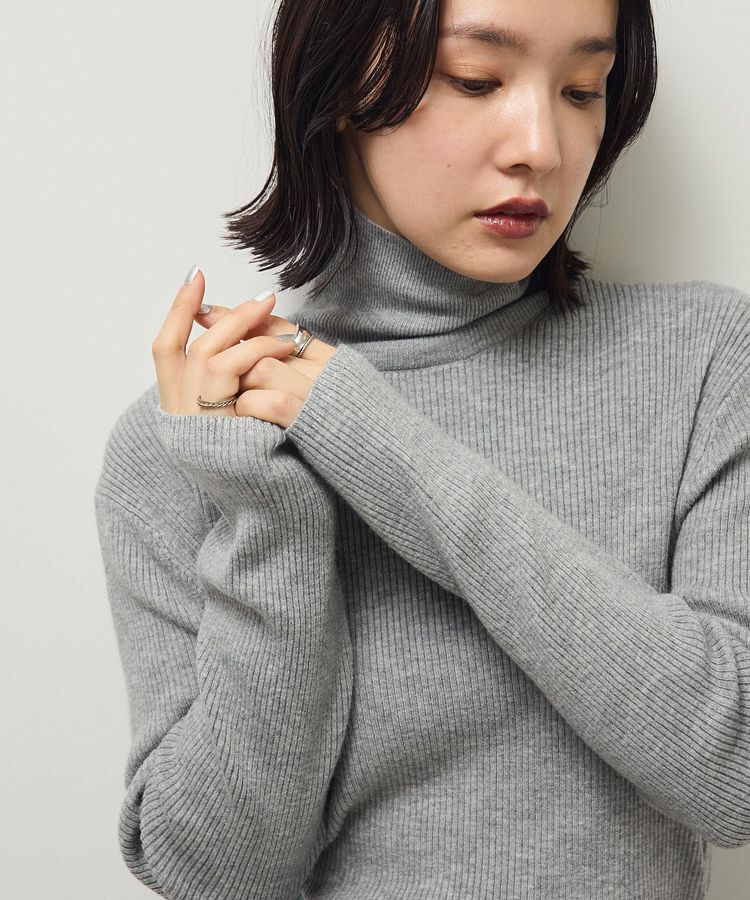 Green Parks「チクチクしないリブタートルニットプルオーバー」|ニット・セーター|