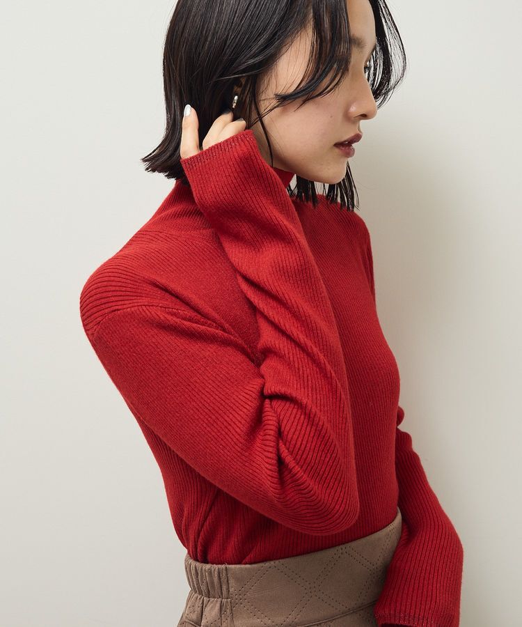 Green Parks「チクチクしないリブタートルニットプルオーバー」|ニット・セーター|
