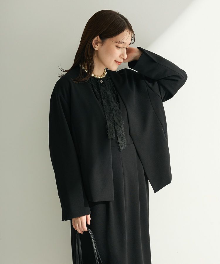 Green Parks「O.洗えてストレッチ ノーカラージャケット」|テーラードジャケット|