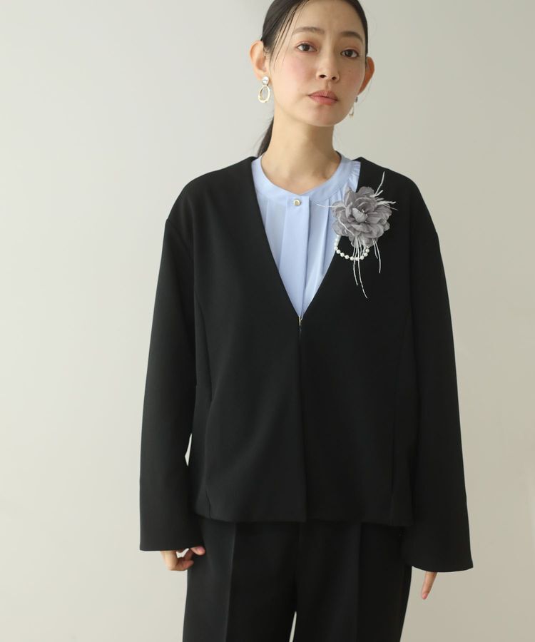 Green Parks「O.洗えてストレッチ ノーカラージャケット」|テーラードジャケット|