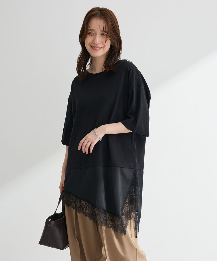 Green Parks「レースドッキングTシャツ」|Tシャツ・カットソー|