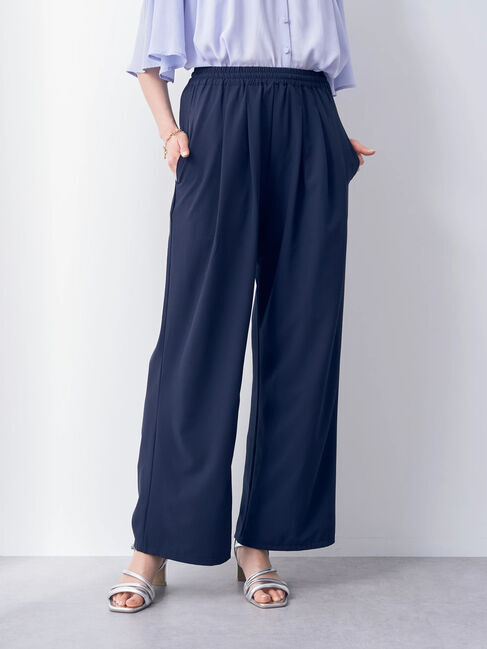 YECCA VECCA「イージータックワイドパンツ」|その他|ネイビー