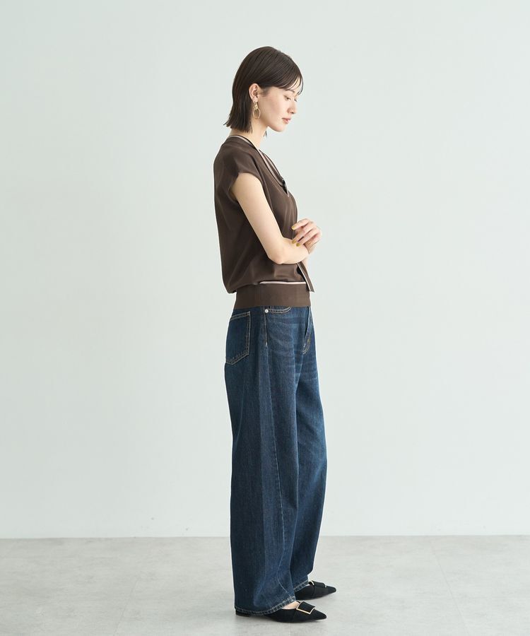 YECCA VECCA「【UVカット】配色ボウタイニット」|ニット・セーター|