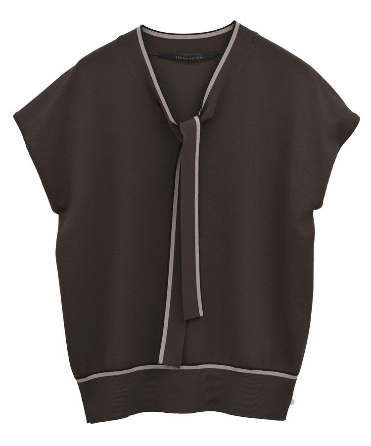 YECCA VECCA「【UVカット】配色ボウタイニット」|ニット・セーター|