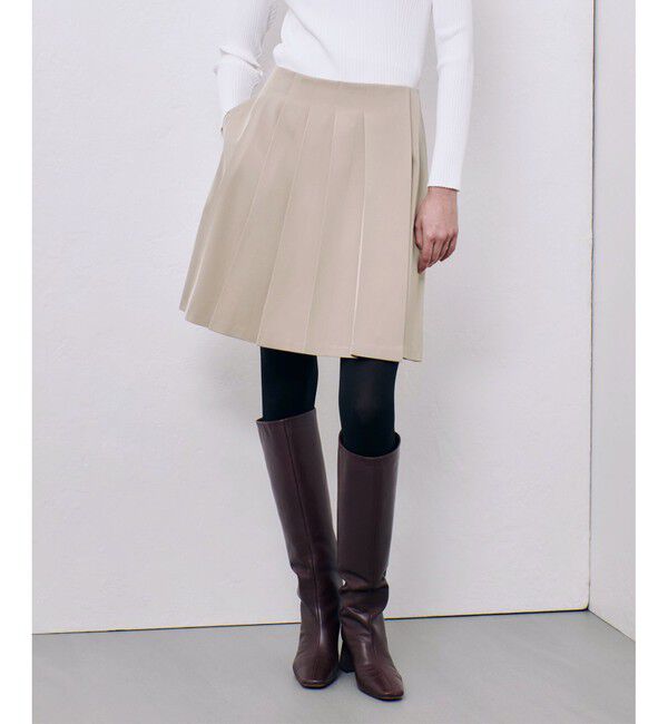 allureville「ストレッチツイルチノスカート」|スカート|ベージュ
