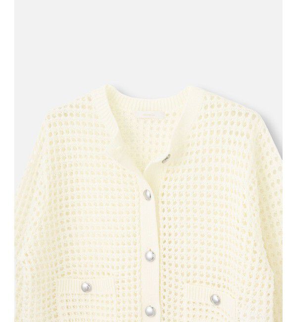 allureville「フィッシュネットニットジャケット」|カーディガン|