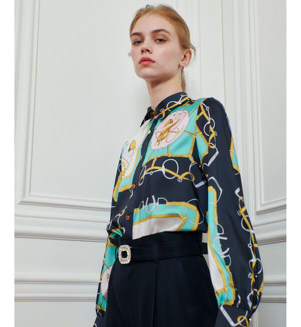 LOULOU WILLOUGHBY「【LOULOU WILLOUGHBY】RATTIジョッキープリントシャツブラウス」|シャツ・ブラウス|