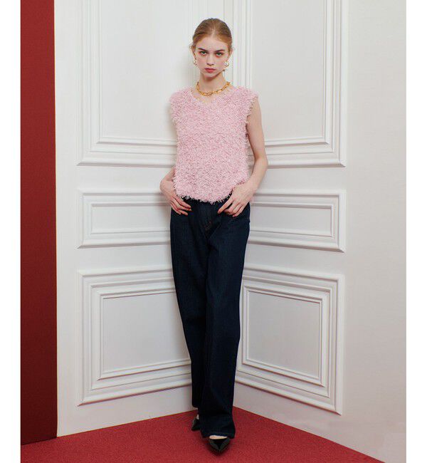 LOULOU WILLOUGHBY「【LOULOU WILLOUGHBY】リボンシャギープルオーバー」|ニット・セーター|