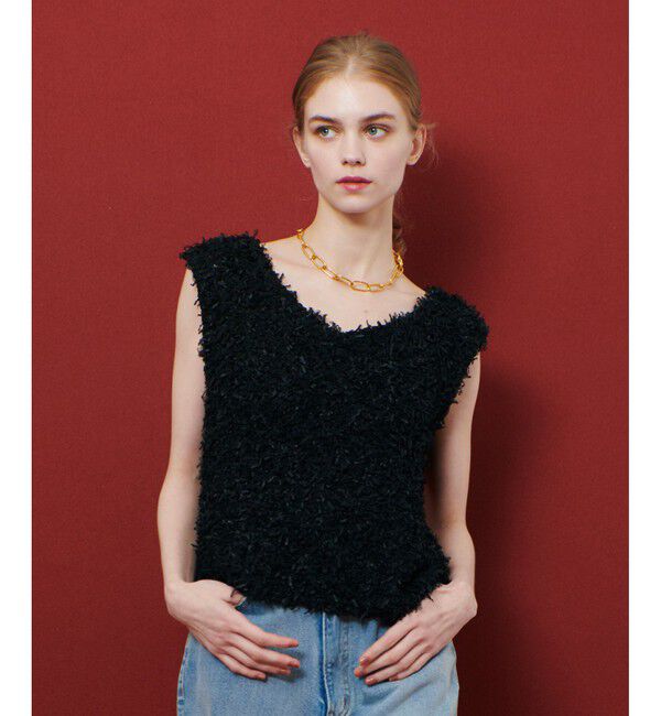 LOULOU WILLOUGHBY「【LOULOU WILLOUGHBY】リボンシャギープルオーバー」|ニット・セーター|