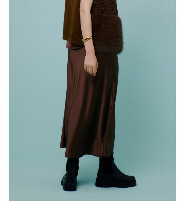 allureville「サテンバイヤスナロースカート」|スカート|