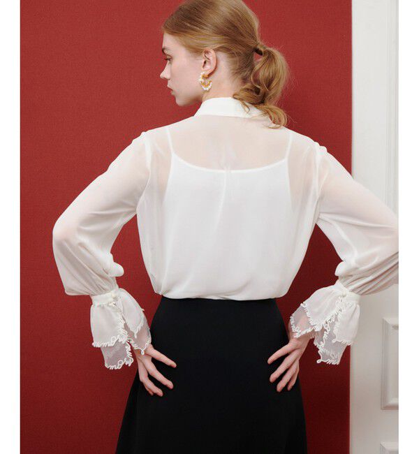 LOULOU WILLOUGHBY「【LOULOU WILLOUGHBY】レタード刺繍ブラウス」|シャツ・ブラウス|