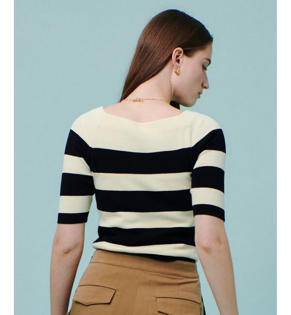 allureville「◇ 2WAY ネック5分袖プルオーバー」|ニット・セーター|