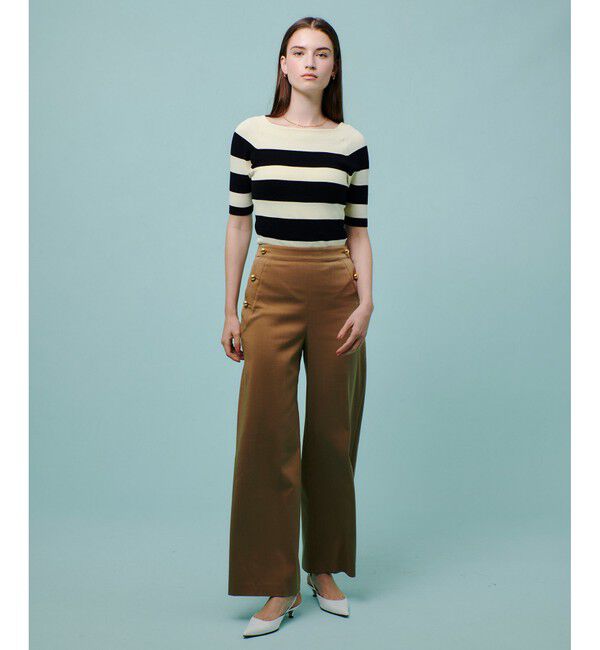 allureville「◇ 2WAY ネック5分袖プルオーバー」|ニット・セーター|