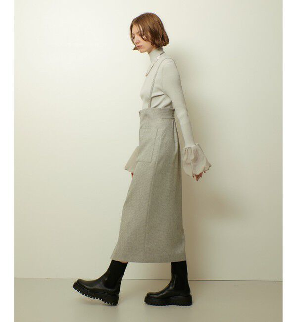 allureville「メランジピンヘッドサススカート」|タイト|