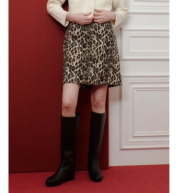 LOULOU WILLOUGHBY「【LOULOU WILLOUGHBY】ARGENTIレオパードJQミニスカート」|スカート|