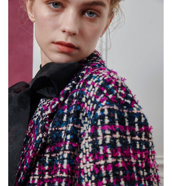 LOULOU WILLOUGHBY「【LOULOU WILLOUGHBY】CLARENSONツイードコート」|ステンカラーコート|