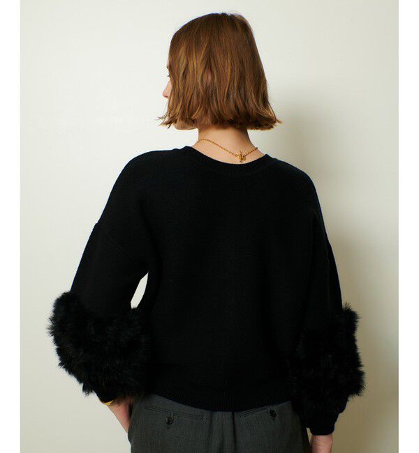 allureville「ラビットカフクレイジー釦2WAYプルオーバー」|ニット・セーター|