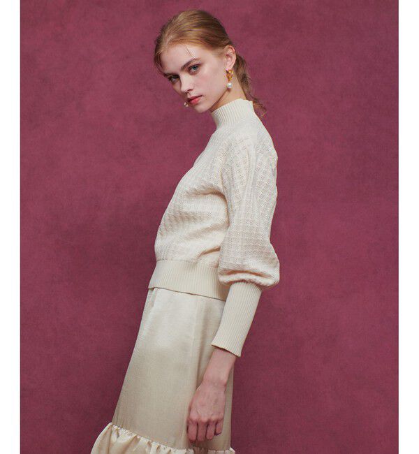 LOULOU WILLOUGHBY「【LOULOU WILLOUGHBY】ロングリブカフスモールプルオーバー」|ニット・セーター|