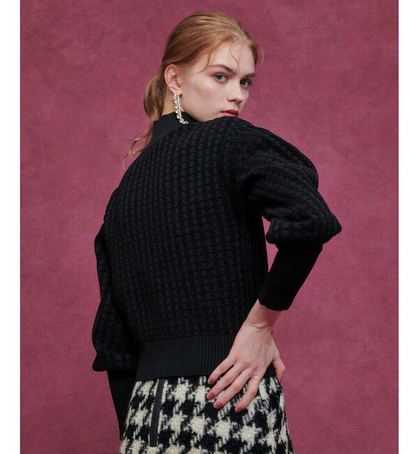 LOULOU WILLOUGHBY「【LOULOU WILLOUGHBY】ロングリブカフスモールプルオーバー」|ニット・セーター|ブラック