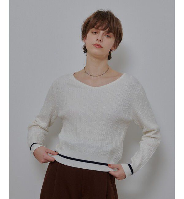 allureville「Ｗミニケーブルプルオーバー」|ニット・セーター|