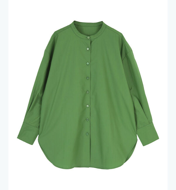 ur's「釦バックスリットチュニックシャツ」|シャツ・ブラウス|グリーン
