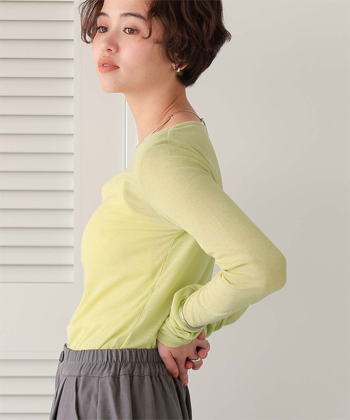 titivate「着心地抜群シアーボートネックトップス」|Tシャツ・カットソー|