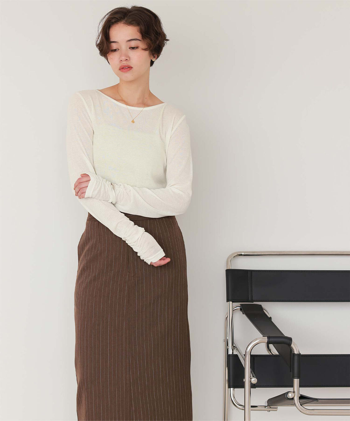 titivate「着心地抜群シアーボートネックトップス」|Tシャツ・カットソー|