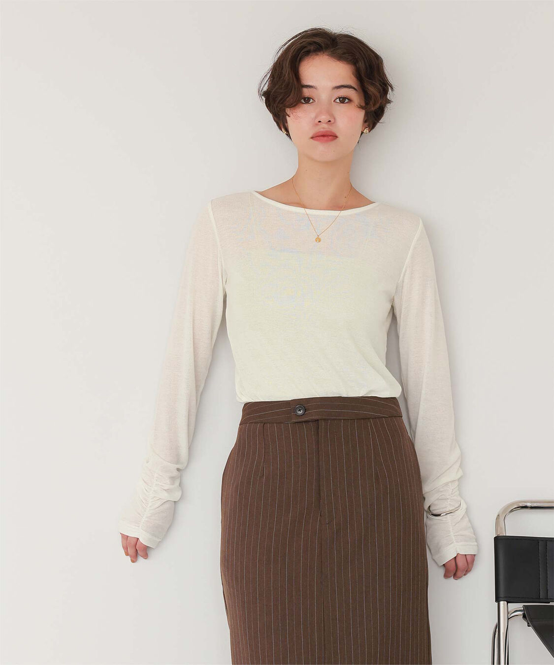 titivate「着心地抜群シアーボートネックトップス」|Tシャツ・カットソー|