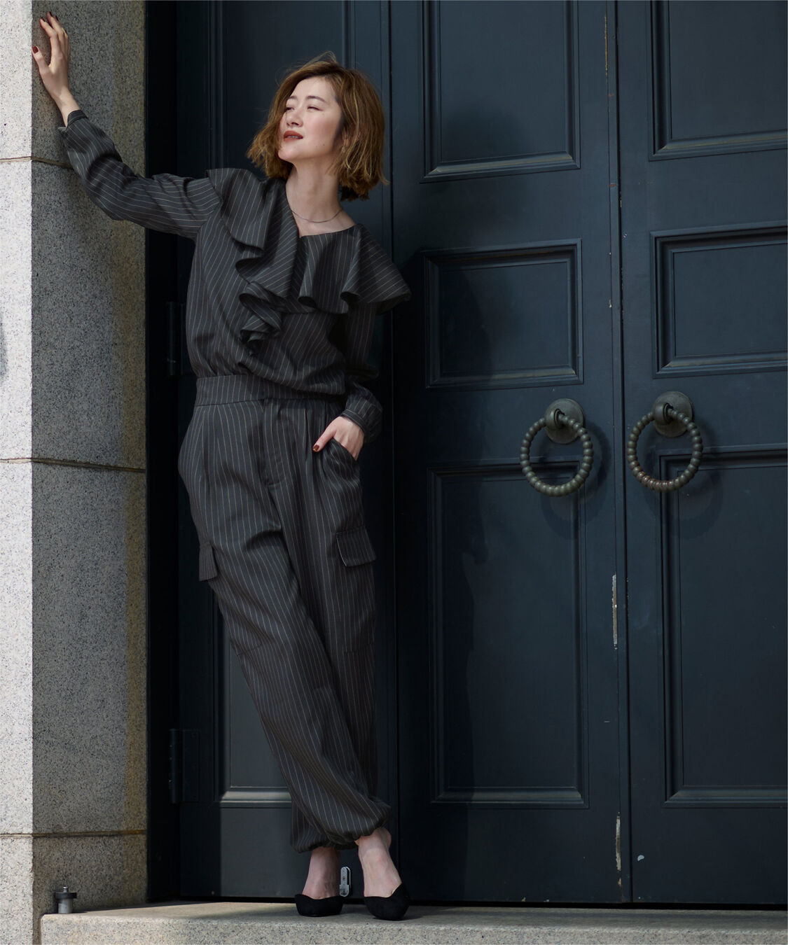 ur's「ハイウエストカーゴパンツ」|カーゴ|