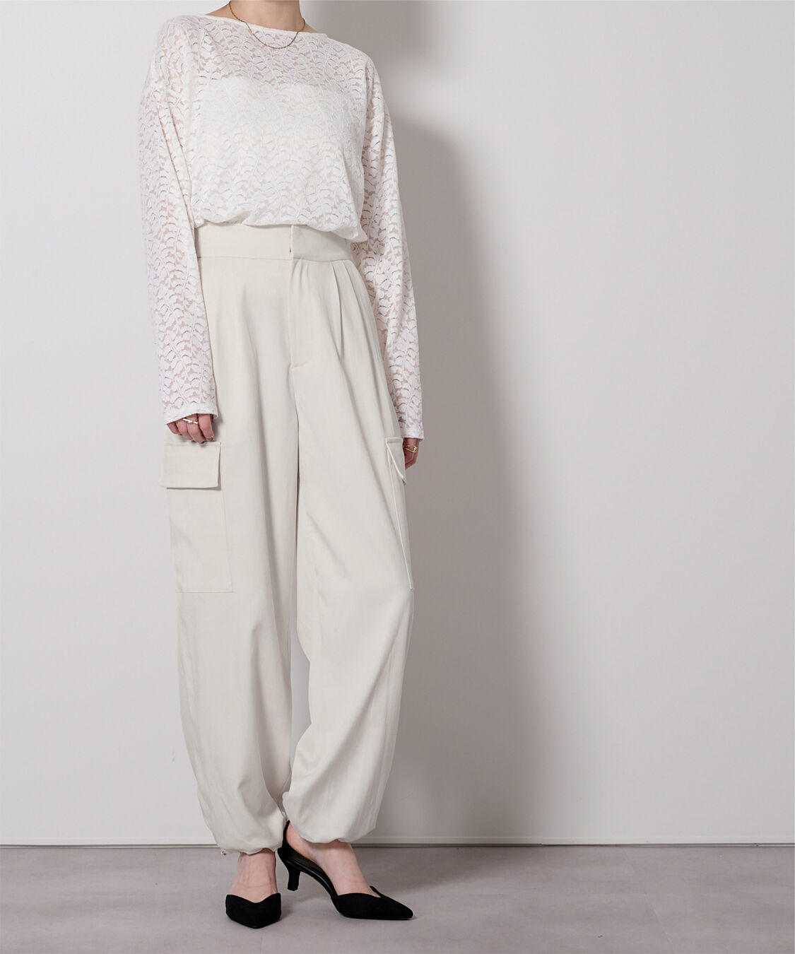 ur's「ハイウエストカーゴパンツ」|カーゴ|