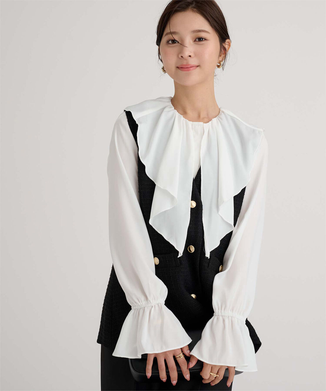 ur's「フリルカラーキャンディスリーブブラウス」|シャツ・ブラウス|