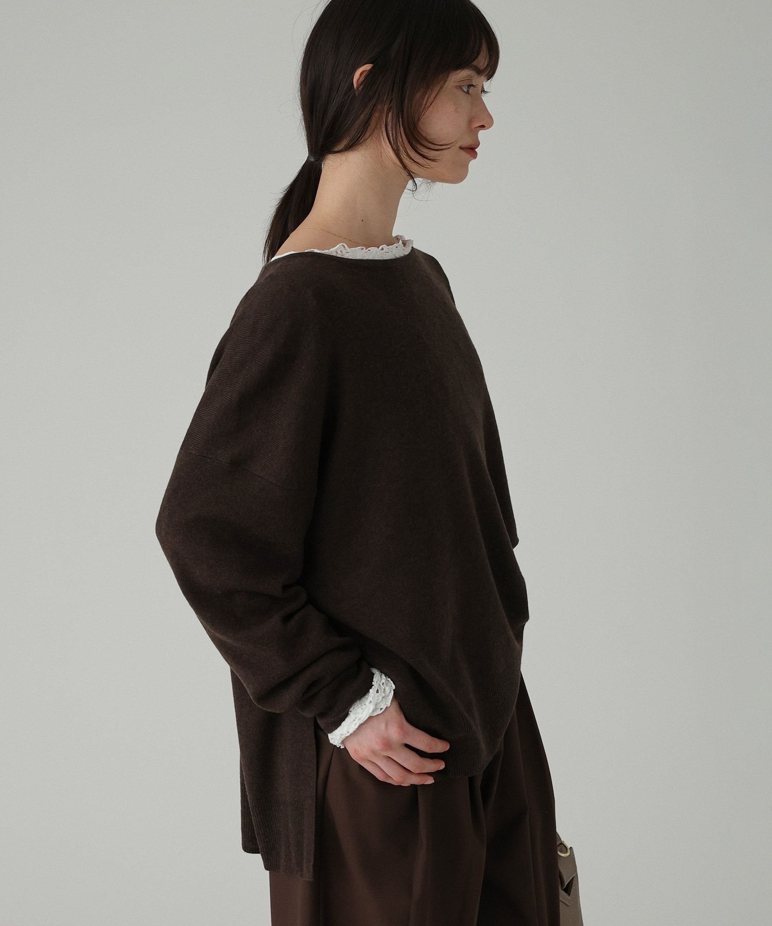 BABYLONE「ﾎﾞｰﾄﾈｯｸﾎﾟﾝﾁｮKN」|ニット・セーター|