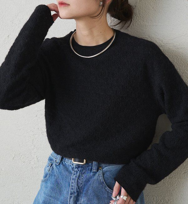  「シャギー花柄ストレッチジャガードプルオーバー」|プルオーバー|