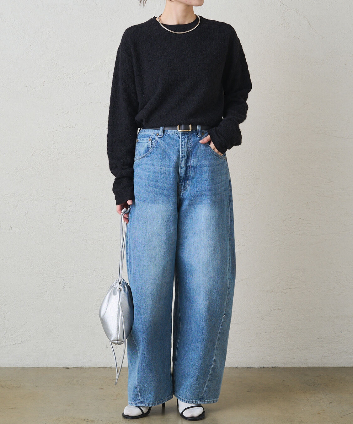  「シャギー花柄ストレッチジャガードプルオーバー」|プルオーバー|