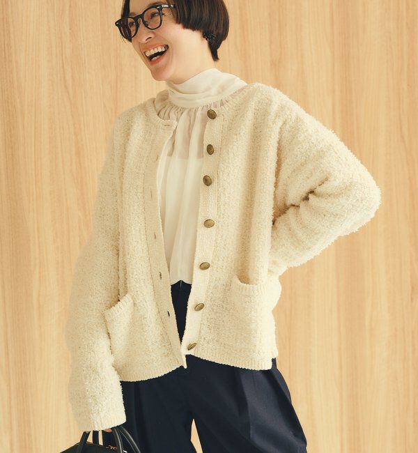  「ツィードライクニットカーディガン」|カーディガン|