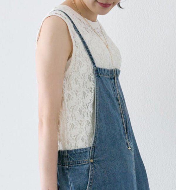  「ストレッチレースノースリーブTシャツ」|Tシャツ・カットソー|